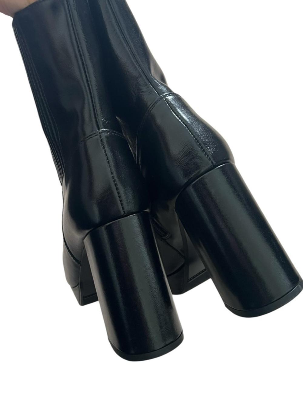 Sezane Cassie High Boots Smooth Black FR 39 / US 8 - Picture 6 of 8
